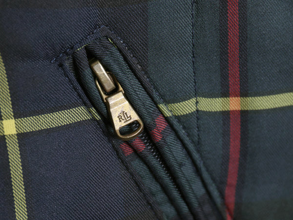 00s ローレン ラルフローレン チェック 中綿 キルティング ベスト レディース XL / オールド ポロ 本革レザー 前開き 重ね着 大きいサイズ