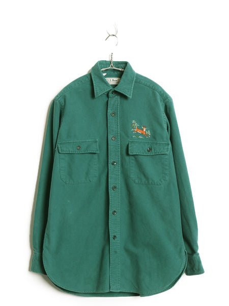 90s USA製 エルエルビーン シャモア クロス 長袖 シャツ メンズ S オールド ネルシャツ ヘビーウェイト コットン フランネル ハンティング
