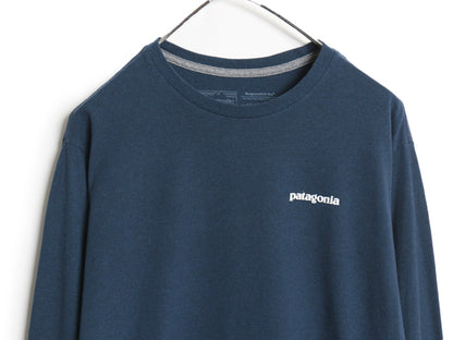 パタゴニア 両面 プリント 長袖 Tシャツ メンズ S / アウトドア ロンT ロングスリーブ P6 バックプリント ボックスロゴ カットソー ブルー