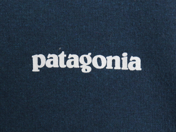 パタゴニア 両面 プリント 長袖 Tシャツ メンズ S / アウトドア ロンT ロングスリーブ P6 バックプリント ボックスロゴ カットソー ブルー