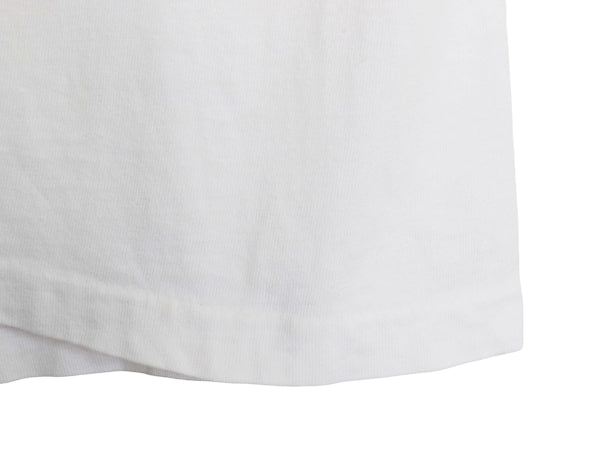 80s カレッジ 3段 フロッキー プリント 半袖 Tシャツ メンズ XL 程 ヴィンテージ シングルステッチ ヘビーウェイト ツートン 大きいサイズ