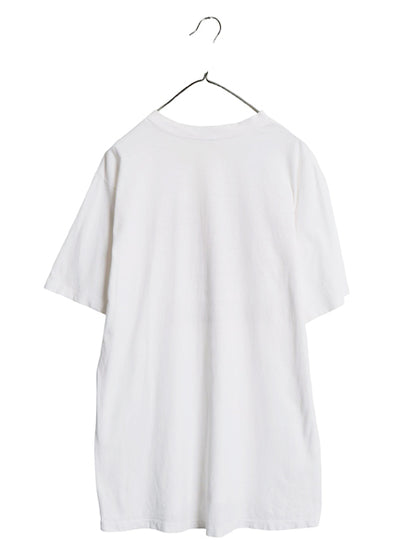 80s カレッジ 3段 フロッキー プリント 半袖 Tシャツ メンズ XL 程 ヴィンテージ シングルステッチ ヘビーウェイト ツートン 大きいサイズ