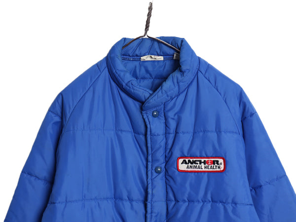 70s USA製 キングルイ レーシング ジャケット メンズ M / ヴィンテージ フルジップ 中綿 キルティング ナイロン ブルゾン 企業 当時物 青