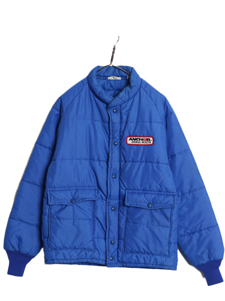 70s USA製 キングルイ レーシング ジャケット メンズ M / ヴィンテージ フルジップ 中綿 キルティング ナイロン ブルゾン 企業 当時物 青