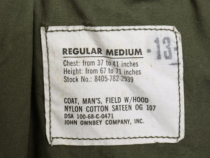 60s 米軍実物 US ARMY M-65 フィールド ジャケット REGULAR MEDIUM 68年製 ヴィンテージ ミリタリー ジャンパー 軍物 2nd アルミ オリーブ