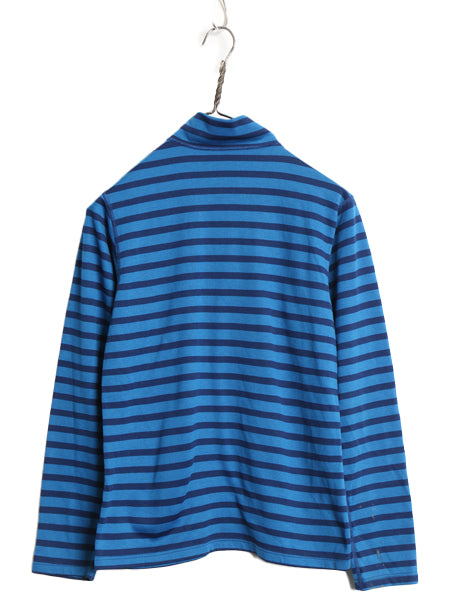 パタゴニア キャプリーン 3 長袖 Tシャツ キッズ XL レディース M 程 12年製 ストレッチ カットソー ロンT インナー ハーフジップ ボーダー
