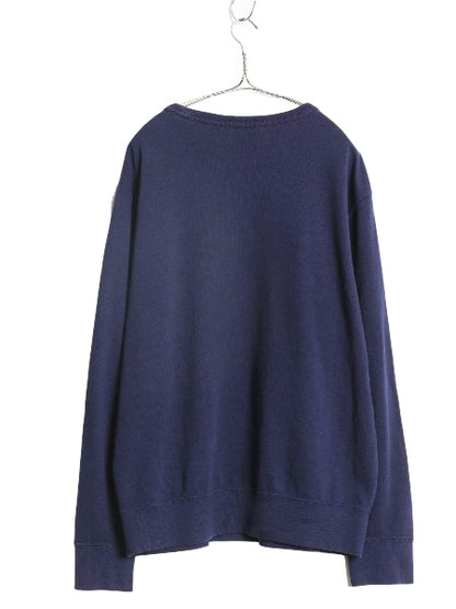 ポロ ラルフローレン 前V スウェット メンズ XL 薄手 トレーナー ストレッチ ワンポイント 長袖 Tシャツ ロンT 裏起毛なし 大きいサイズ 紺