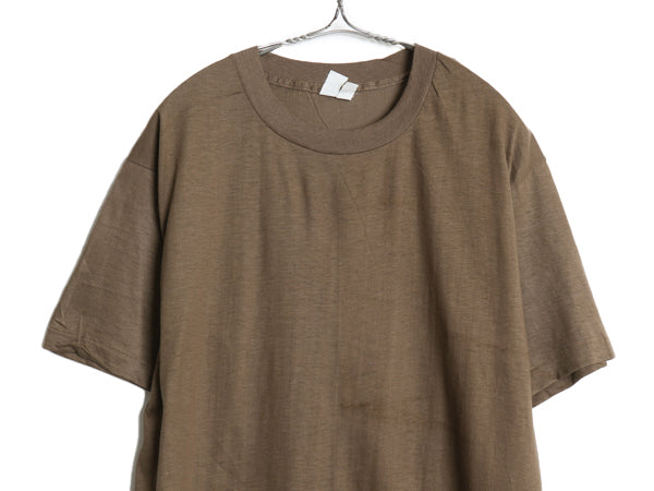 デッドストック 80s 米軍実物 US ARMY 無地 半袖 Tシャツ LARGE / 82年製 ヴィンテージ ミリタリー シングルステッチ アンダーシャツ 軍物
