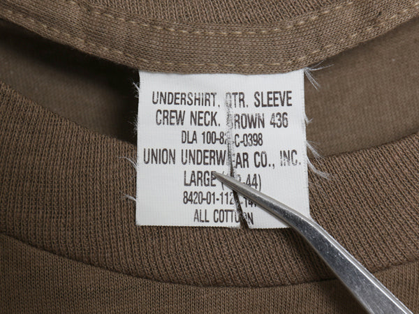 デッドストック 80s 米軍実物 US ARMY 無地 半袖 Tシャツ LARGE / 82年製 ヴィンテージ ミリタリー シングルステッチ アンダーシャツ 軍物