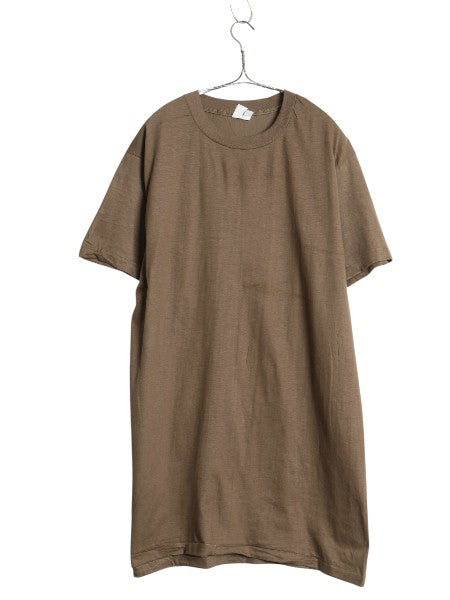 デッドストック 80s 米軍実物 US ARMY 無地 半袖 Tシャツ LARGE / 82年製 ヴィンテージ ミリタリー シングルステッチ アンダーシャツ 軍物