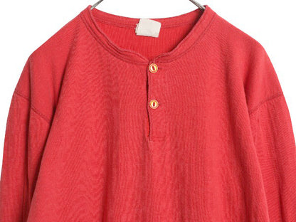 80s USA製 エルエルビーン ヘンリーネック 長袖 Tシャツ メンズ L 古着 ヴィンテージ ロンT ロングスリーブ アンダーシャツ 2レイヤー 無地