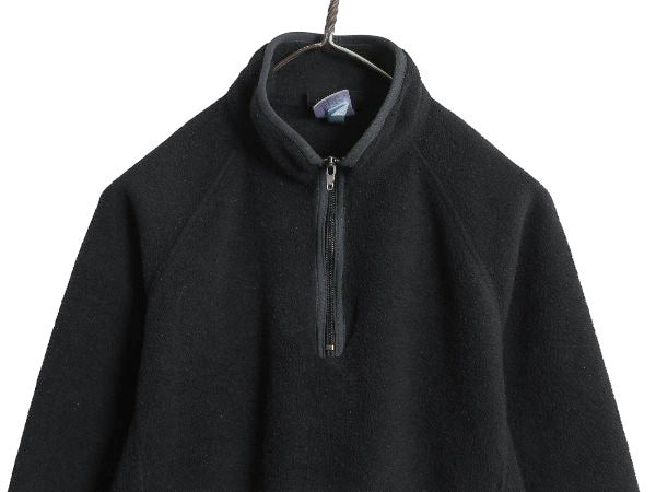 00s パタゴニア マースピアル シンチラ フリース ジャケット レディース S 古着 05年製 オールド プルオーバー ハーフジップ ハイネック 黒
