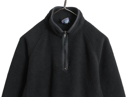 00s パタゴニア マースピアル シンチラ フリース ジャケット レディース S 古着 05年製 オールド プルオーバー ハーフジップ ハイネック 黒