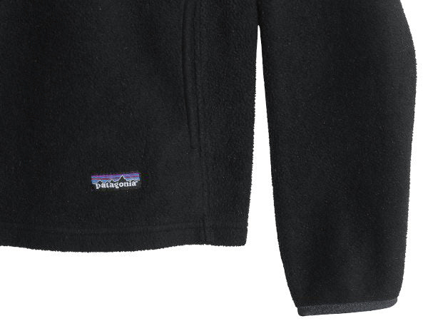 00s パタゴニア マースピアル シンチラ フリース ジャケット レディース S 古着 05年製 オールド プルオーバー ハーフジップ ハイネック 黒