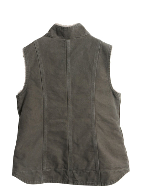 US企画 カーハート モックネック ダック ベスト レディース S ワーク 裏 ボア パイル フリース 重ね着 前開き フルジップ 廃盤 ハイネック