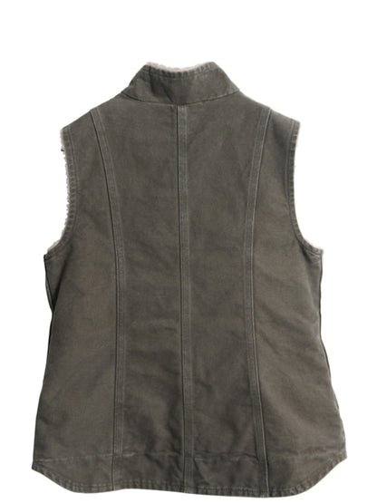 US企画 カーハート モックネック ダック ベスト レディース S ワーク 裏 ボア パイル フリース 重ね着 前開き フルジップ 廃盤 ハイネック