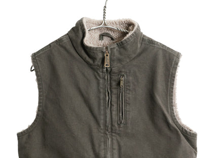 US企画 カーハート モックネック ダック ベスト レディース S ワーク 裏 ボア パイル フリース 重ね着 前開き フルジップ 廃盤 ハイネック