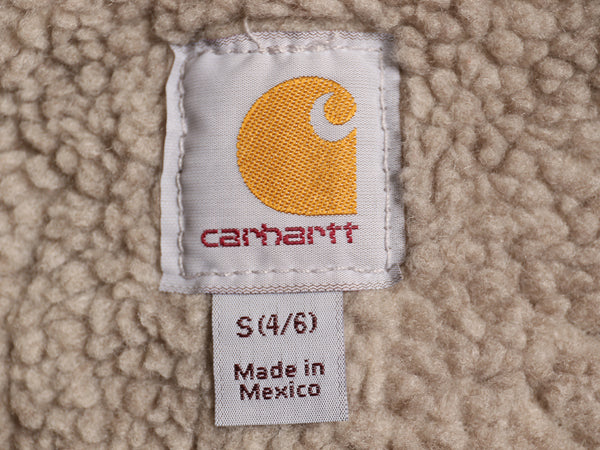 US企画 カーハート モックネック ダック ベスト レディース S ワーク 裏 ボア パイル フリース 重ね着 前開き フルジップ 廃盤 ハイネック