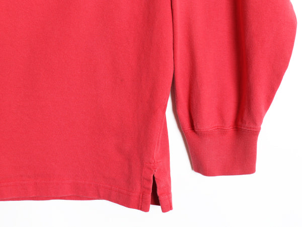 90s ポロ ラルフローレン 長袖 ラガーシャツ メンズ XL オールド ラグビー ワンポイント ポニー ボックス 大きいサイズ ヘビーウェイト 赤