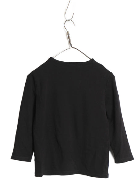 90's ローレン ラルフローレン Vネック 7分袖 カットソー レディース M オールド ポロ ストレッチ レーヨン 長袖Tシャツ トップス 無地 黒