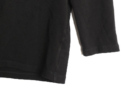 90's ローレン ラルフローレン Vネック 7分袖 カットソー レディース M オールド ポロ ストレッチ レーヨン 長袖Tシャツ トップス 無地 黒