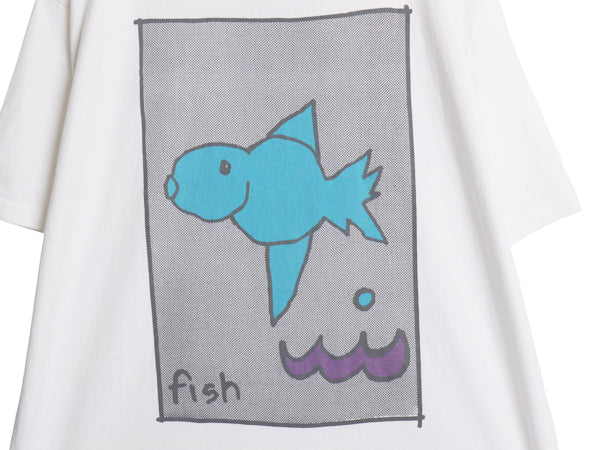 90s USA製 フィッシュ 両面 アート イラスト プリント Tシャツ メンズ XL 程/ 古着 オールド グラフィック 半袖Tシャツ シングルステッチ