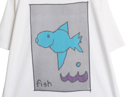 90s USA製 フィッシュ 両面 アート イラスト プリント Tシャツ メンズ XL 程/ 古着 オールド グラフィック 半袖Tシャツ シングルステッチ