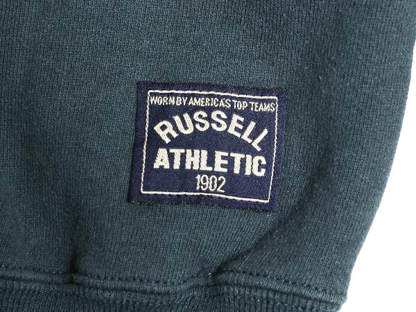 90s USA製 ラッセル ハーフジップ スウェット メンズ XXL / 古着 オールド トレーナー 無地 裏起毛 ワンポイント 大きいサイズ ブランク 緑