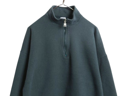 90s USA製 ラッセル ハーフジップ スウェット メンズ XXL / 古着 オールド トレーナー 無地 裏起毛 ワンポイント 大きいサイズ ブランク 緑