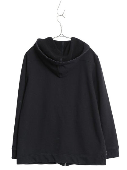 00s ラルフローレン フルジップ スウェット フード パーカー レディース M 古着 オールド ポロ トレーナー 裏起毛なし カットソー 無地 黒