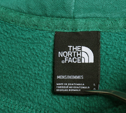 ノースフェイス 両面 プリント スウェット フード パーカー メンズ L / 古着 アウトドア プルオーバー 裏起毛 トレーナー ボックス ロゴ 緑