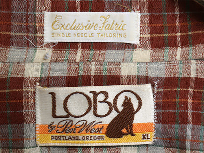 70s ロボ バイ ペンドルトン チェック 半袖 ボタンダウン シャツ メンズ XL 小さめ L 程 ヴィンテージ  半袖シャツ マルチカラー ゆったり