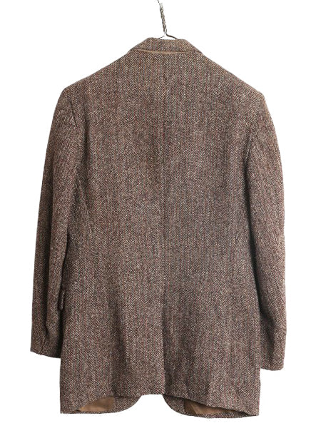 80s USA製 JCPENNY STAFFORD ハリスツイード テーラード ジャケット メンズ L 古着 ヴィンテージ ブレザー ウール ツイード ヘリンボーン