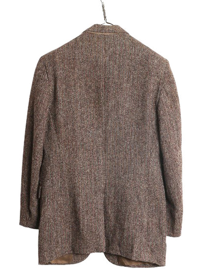80s USA製 JCPENNY STAFFORD ハリスツイード テーラード ジャケット メンズ L 古着 ヴィンテージ ブレザー ウール ツイード ヘリンボーン