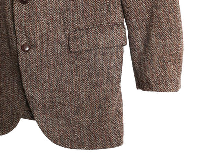 80s USA製 JCPENNY STAFFORD ハリスツイード テーラード ジャケット メンズ L 古着 ヴィンテージ ブレザー ウール ツイード ヘリンボーン