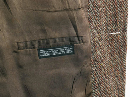 80s USA製 JCPENNY STAFFORD ハリスツイード テーラード ジャケット メンズ L 古着 ヴィンテージ ブレザー ウール ツイード ヘリンボーン