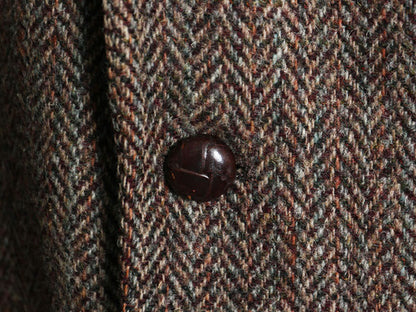 80s USA製 JCPENNY STAFFORD ハリスツイード テーラード ジャケット メンズ L 古着 ヴィンテージ ブレザー ウール ツイード ヘリンボーン