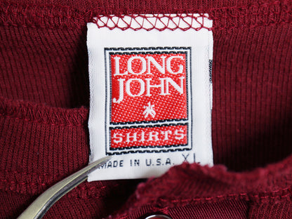 90s USA製 ジャックダニエル プリント ヘンリーネック 長袖 Tシャツ メンズ XL オールド 企業 ロンT アンダーシャツ インナー 大きいサイズ