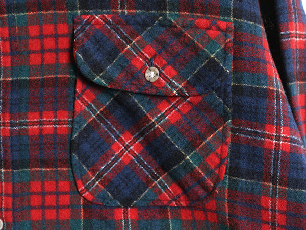 70s USA製 ペンドルトン チェック 長袖 ウール シャツ メンズ XL / 古着 ヴィンテージ 長袖シャツ ポケット付き マルチカラー 大きいサイズ