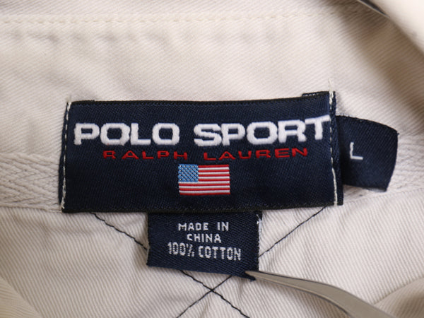 90s ポロスポーツ ラルフローレン ボーダー 長袖 ラガーシャツ メンズ L / 古着 ラグビー 長袖シャツ ポロシャツ カットソー トリコカラー