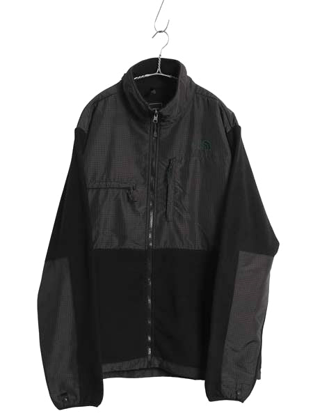 ノースフェイス デナリ ジャケット メンズ XXL / チェック フリース ナイロン ジャンパー ブルゾン ハイネック フルジップ 大きいサイズ 黒