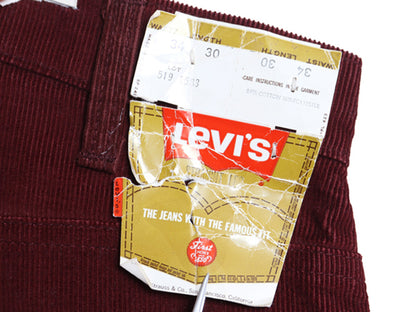 デッドストック 70s 80s USA製 リーバイス 519 コーデュロイ パンツ メンズ 34 30 / ヴィンテージ スリム ストレート 細畝 コーズ 42TALON