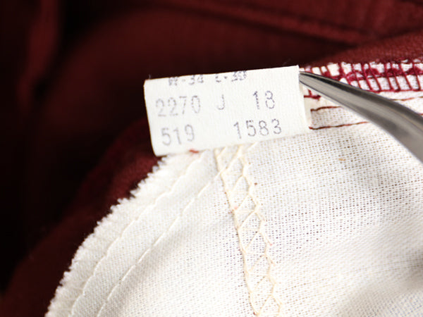 デッドストック 70s 80s USA製 リーバイス 519 コーデュロイ パンツ メンズ 34 30 / ヴィンテージ スリム ストレート 細畝 コーズ 42TALON