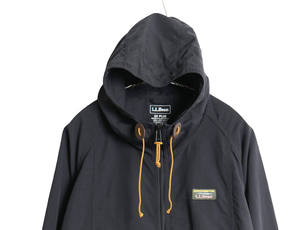 エルエルビーン ナイロン アノラック パーカー ジャケット レディース XXL メンズ XL 程/ プルオーバー マンパ パッカブル 大きいサイズ 黒