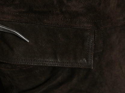 00s オールド ギャップ 本革 スウェード レザー テーラード ジャケット メンズ L 革ジャン ブレザー ライナー付き シンプル ゆったり 濃茶
