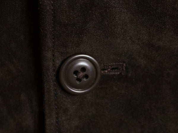 00s オールド ギャップ 本革 スウェード レザー テーラード ジャケット メンズ L 革ジャン ブレザー ライナー付き シンプル ゆったり 濃茶