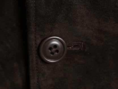 00s オールド ギャップ 本革 スウェード レザー テーラード ジャケット メンズ L 革ジャン ブレザー ライナー付き シンプル ゆったり 濃茶