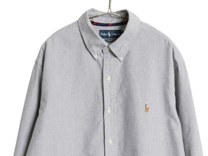 00s ラルフローレン 長袖 ボタンダウン シャツ メンズ XL オールド ポロ CLASSIC FIT オックスフォード ワンポイント ポニー 大きいサイズ