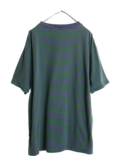 90s SARATOGA ボーダー 半袖 Tシャツ メンズ XL / オールド ヘビーウェイト コットン カットソー トップス ゆったり ツートン 大きいサイズ