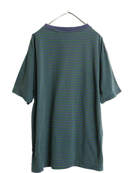 90s SARATOGA ボーダー 半袖 Tシャツ メンズ XL / オールド ヘビーウェイト コットン カットソー トップス ゆったり ツートン 大きいサイズ